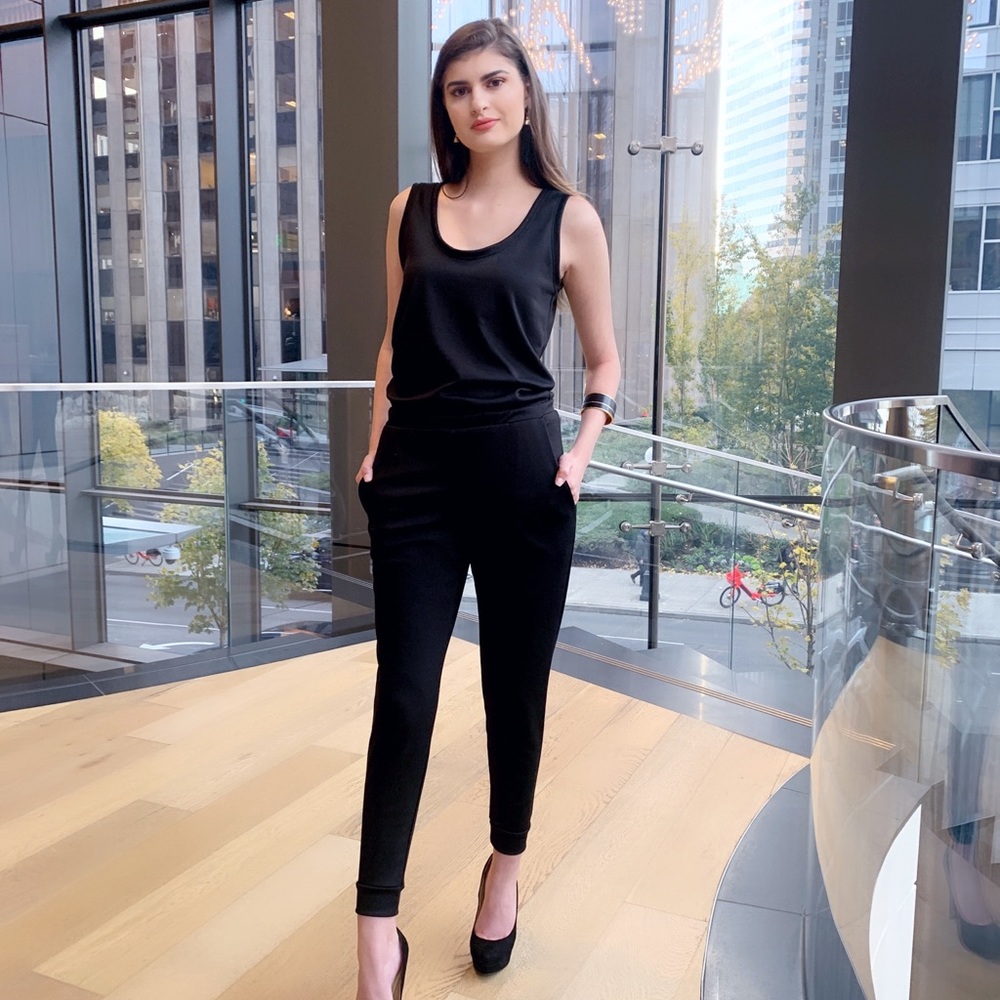 NEW Black Ponti Roma Jumpsuit